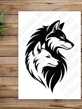 *2 for $20* Two Wolves Vinyl decal  sticker Handcrafted